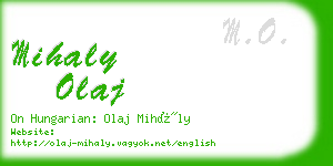 mihaly olaj business card